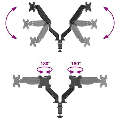 Doppel-Monitorarm für Max 27 Zoll Gasfeder 20 kg