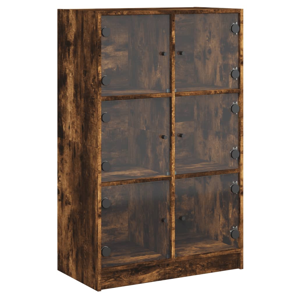 Highboard mit Türen Räuchereiche 68x37x109 cm Holzwerkstoff