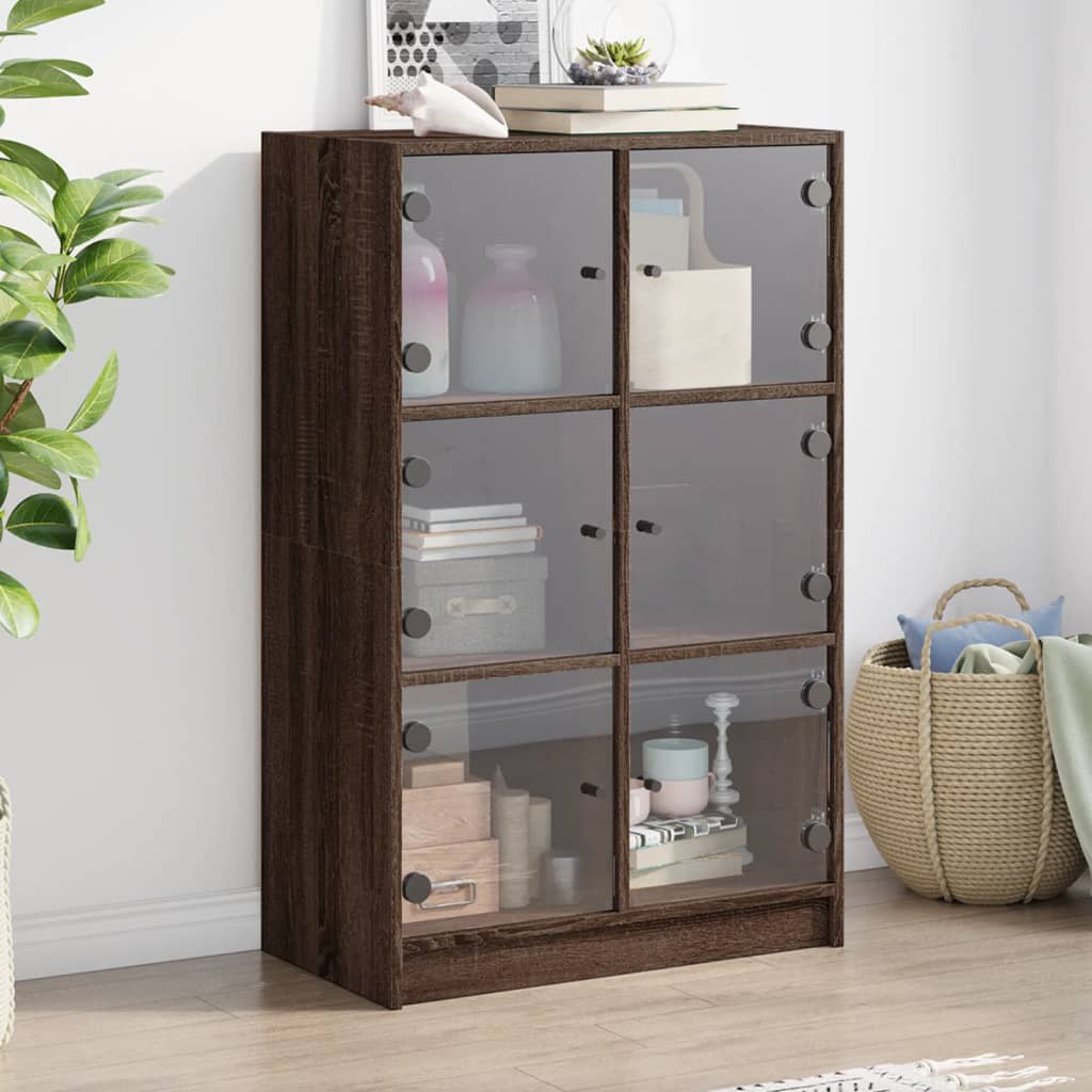 Highboard mit Türen Braun Eiche-Optik 68x37x109cm Holzwerkstoff