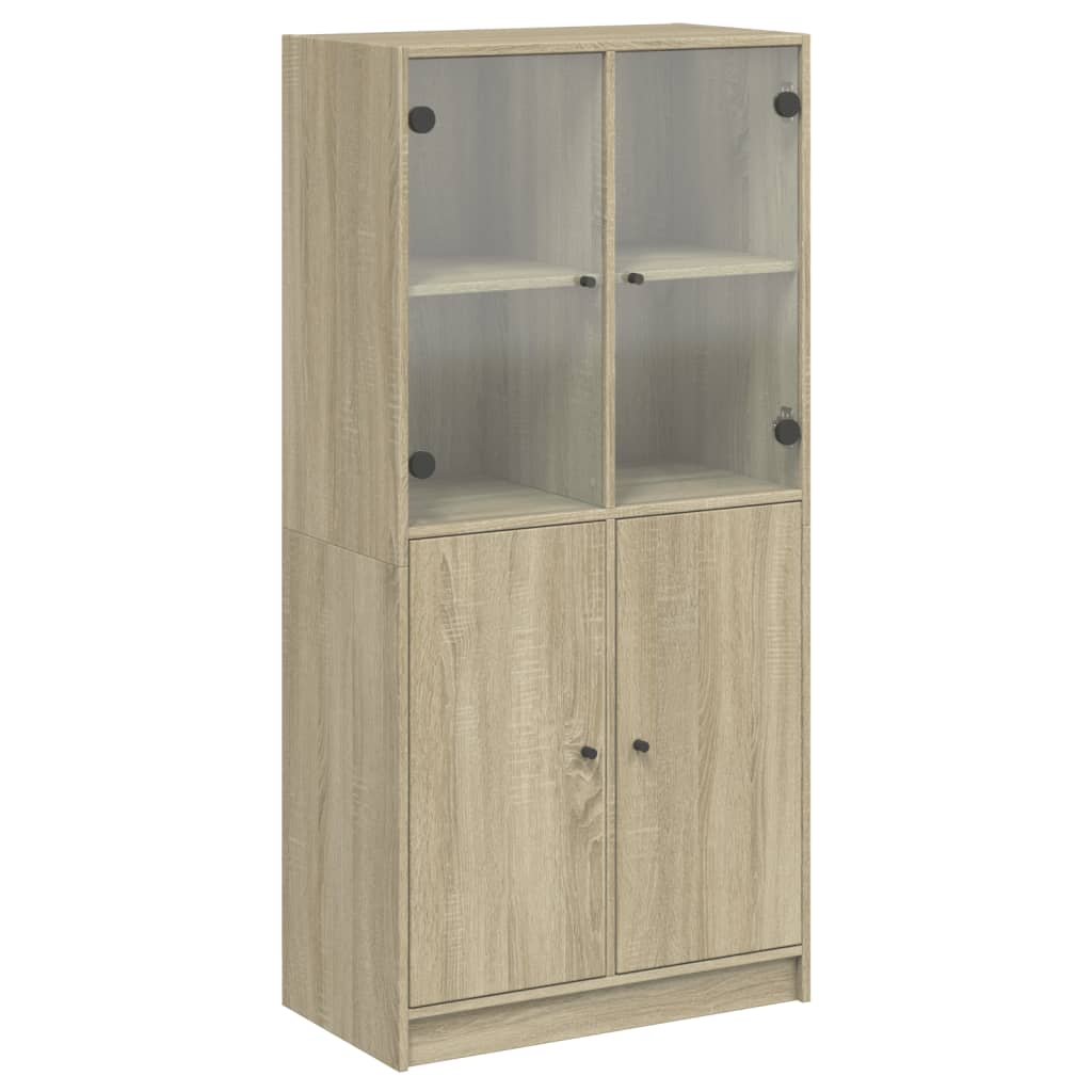 Highboard mit Türen Sonoma-Eiche 68x37x142 cm Holzwerkstoff