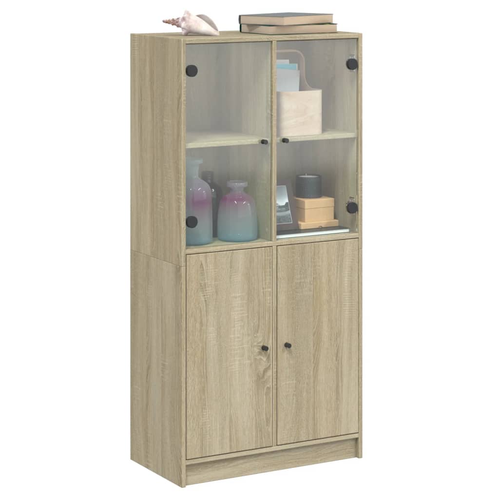 Highboard mit Türen Sonoma-Eiche 68x37x142 cm Holzwerkstoff