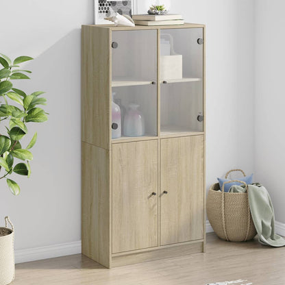 Highboard mit Türen Sonoma-Eiche 68x37x142 cm Holzwerkstoff