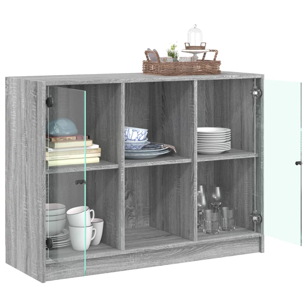 Sideboard Grau Sonoma 102x37x75,5 cm Holzwerkstoff