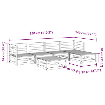 6-tlg. Garten-Sofagarnitur Kiefernholz Imprägniert