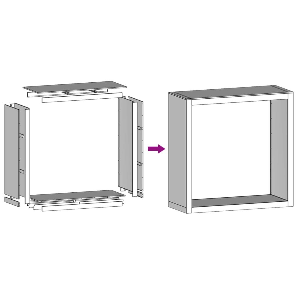 Brennholzregal Weiß 100x40x100 cm Stahl