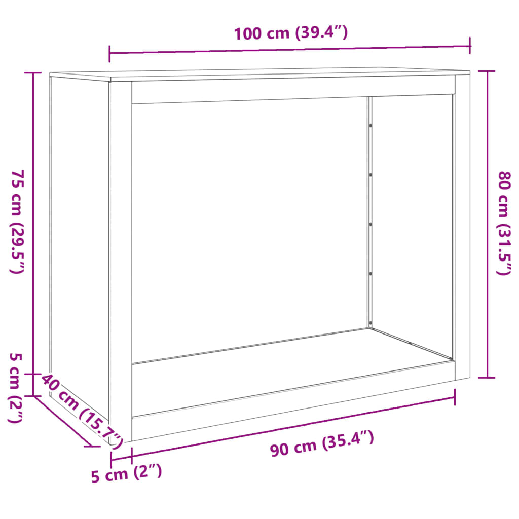 Brennholzregal Weiß 100x40x80 cm Stahl