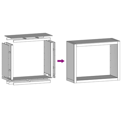 Brennholzregal 100x40x80 cm Verzinkter Stahl