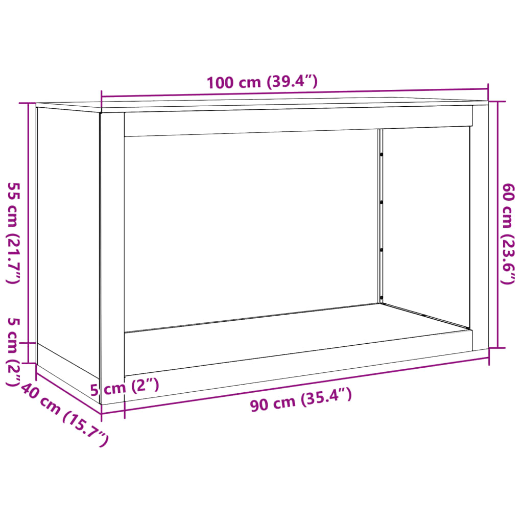 Brennholzregal Grün 100x40x60 cm Stahl