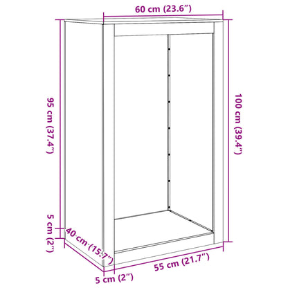 Brennholzregal Schwarz 60x40x100 cm Stahl