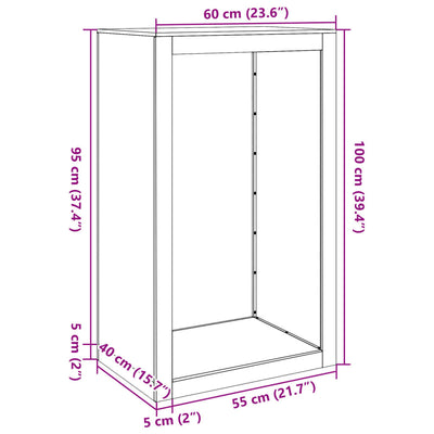 Brennholzregal Anthrazit 60x40x100 cm Stahl