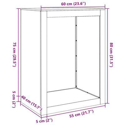 Brennholzregal Weiß 60x40x80 cm Stahl