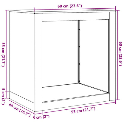 Brennholzregal Grün 60x40x60 cm Stahl