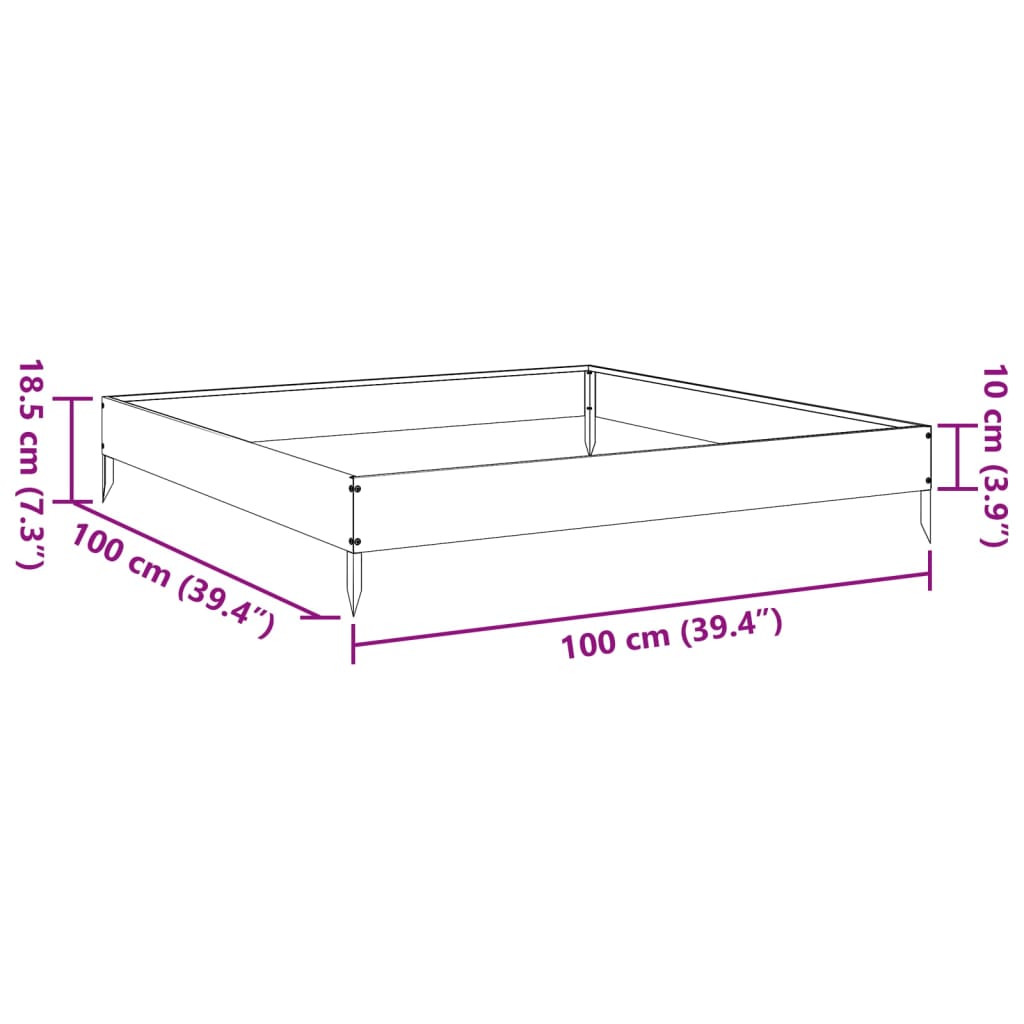 Hochbeet Schwarz 100x100x18,5 cm Stahl