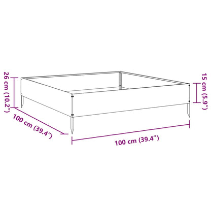 Hochbeet Schwarz 100x100x26 cm Stahl