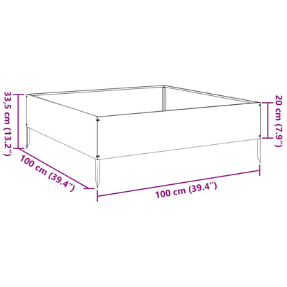 Hochbeet Schwarz 100x100x33,5 cm Stahl