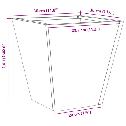 Pflanzkübel Schwarz 30x30x30 Stahl