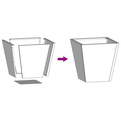 Pflanzkübel 2 Stk. Weiß 30x30x30 Stahl