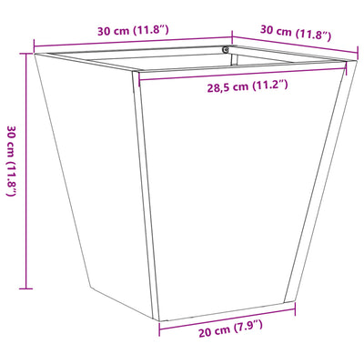 Pflanzkübel Anthrazit 30x30x30 Stahl