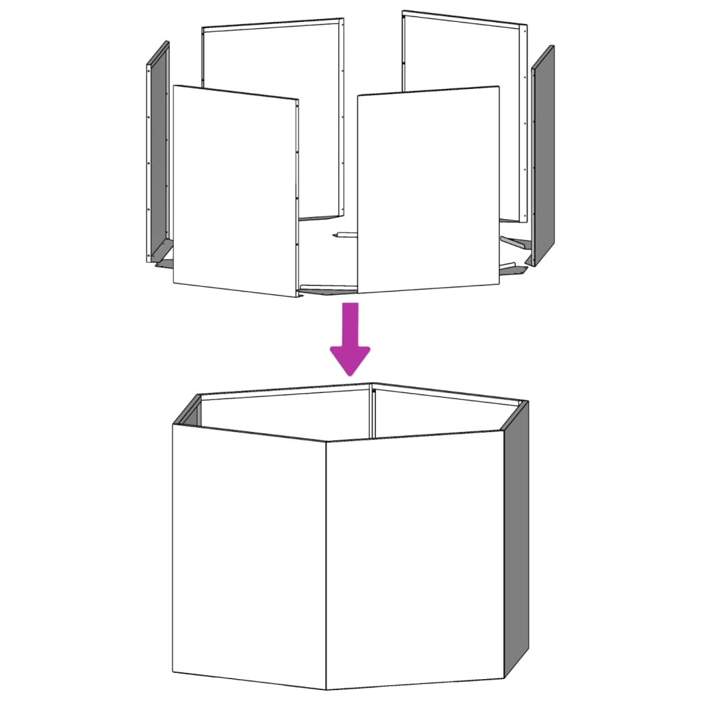 Pflanzkübel 2 Stk. Weiß Sechseckig 46x40x45 Stahl