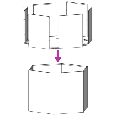 Pflanzkübel Sechseckig 69x60x45 Edelstahl