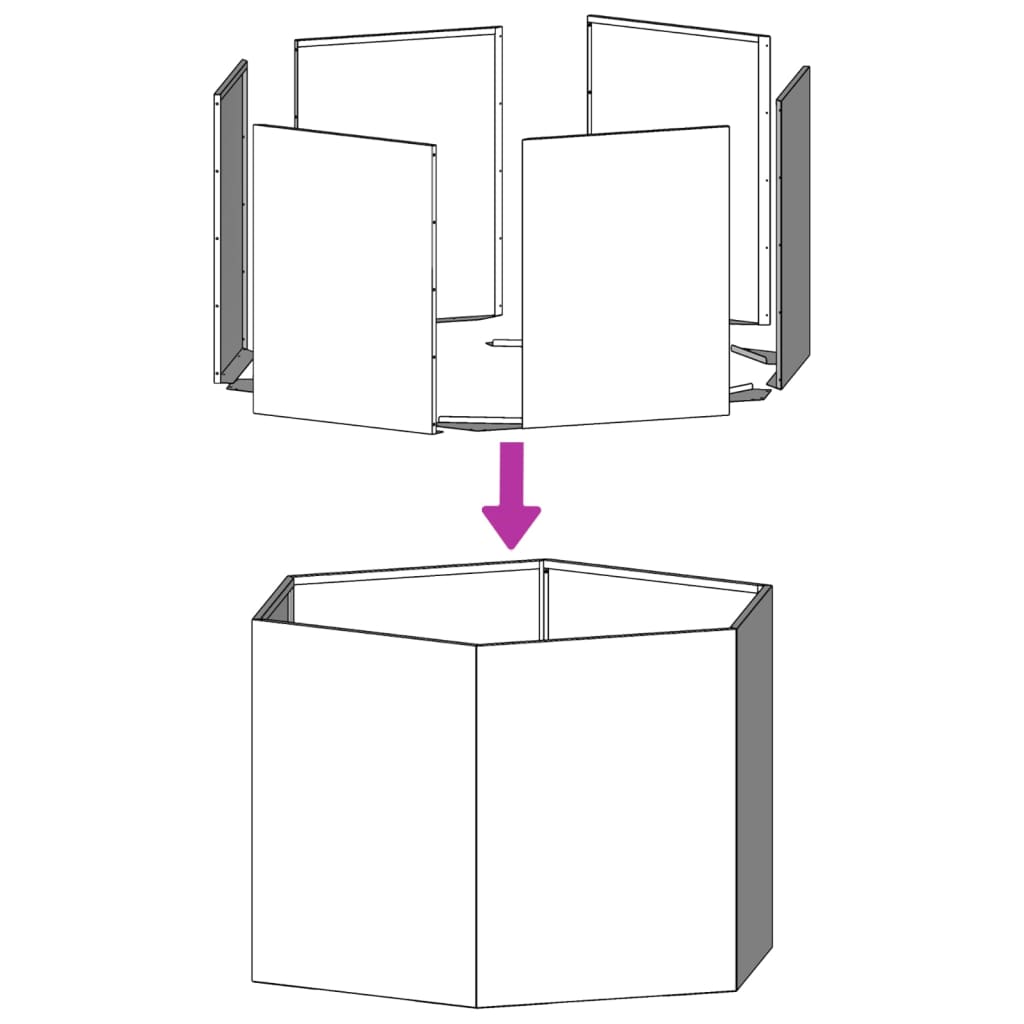 Pflanzkübel Sechseckig 69x60x45 Cortenstahl