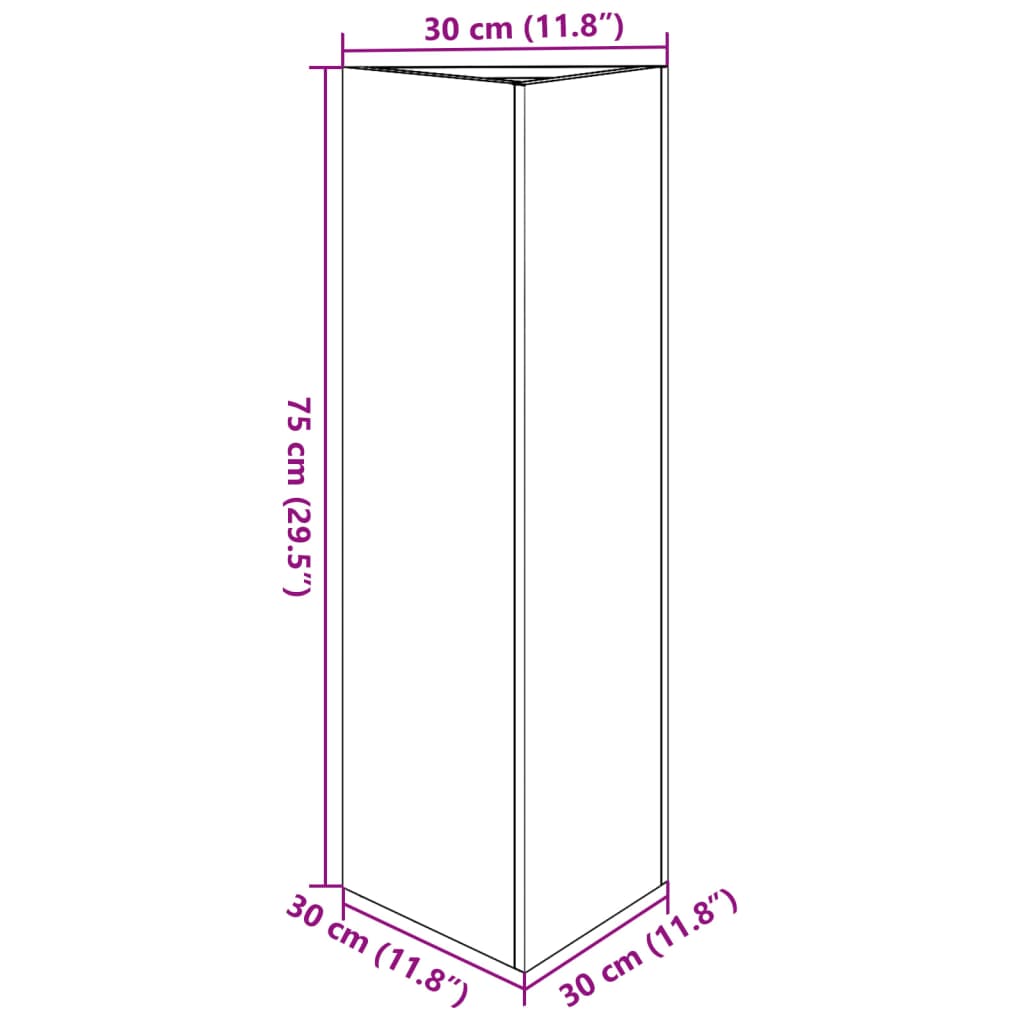 Pflanzkübel Anthrazit Dreieckig 30x26x75 cm Stahl