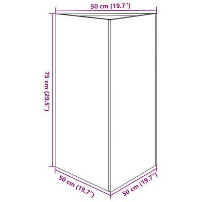 Pflanzkübel Dreieckig 50x43x75 cm Verzinkter Stahl