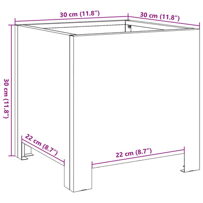 Pflanzkübel Schwarz 30x30x30 Stahl