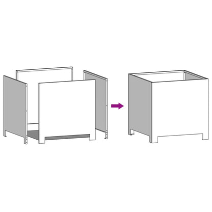 Pflanzkübel 2 Stk. Anthrazit 30x30x30 Stahl