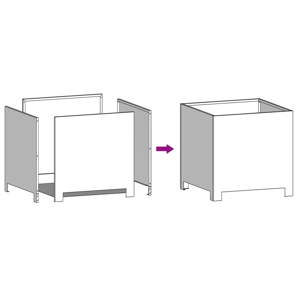 Pflanzkübel 2 Stk. Olivgrün 30x30x30 Stahl