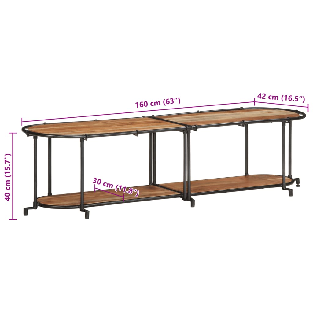 TV-Regal 160x42x40 cm Massivholz Akazie