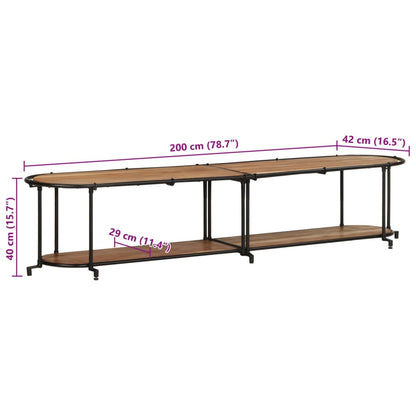 TV-Regal 200x42x40 cm Massivholz Akazie