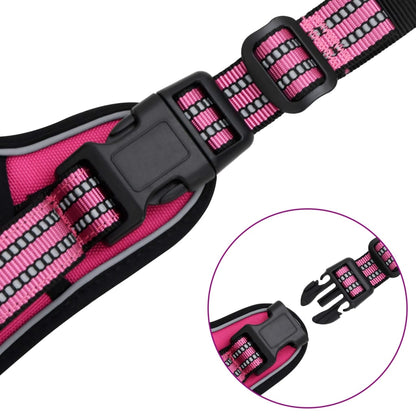 Hundegeschirr mit Leine & Halsband Verstellbar Rosa S