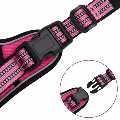 Hundegeschirr mit Leine & Halsband Verstellbar Rosa M