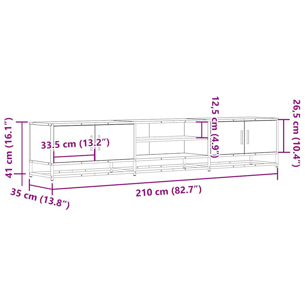 TV-Schrank Schwarz 210x35x41 cm Holzwerkstoff