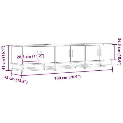 TV-Schrank Schwarz 180x35x41 cm Holzwerkstoff