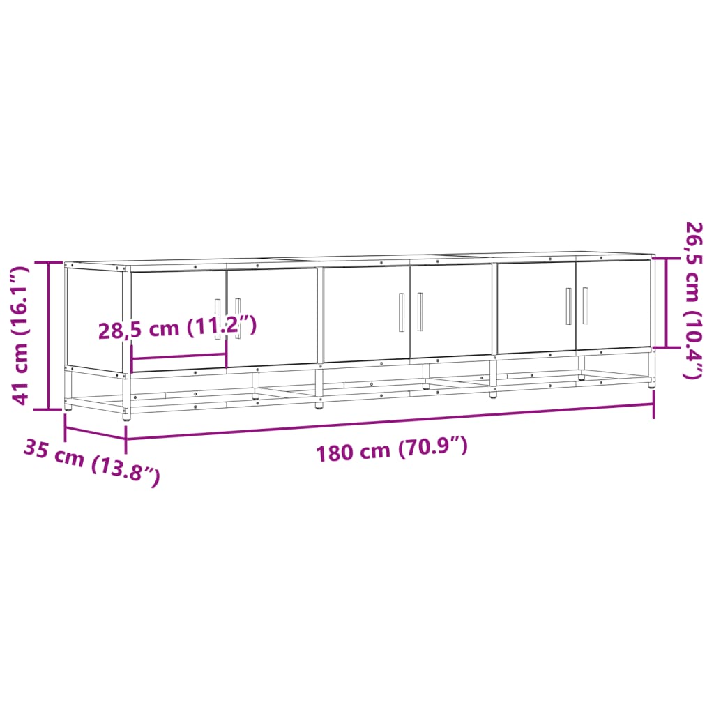 TV-Schrank Räuchereiche 180x35x41 cm Holzwerkstoff