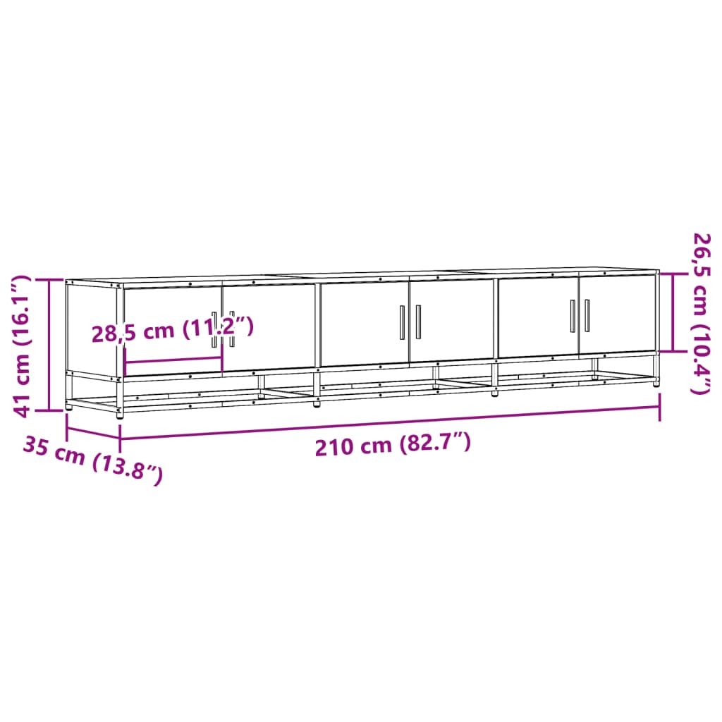 TV-Schrank Räuchereiche 210x35x41 cm Holzwerkstoff