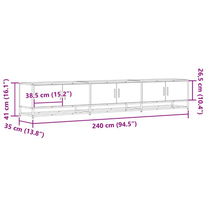 TV-Schrank Schwarz 240x35x41 cm Holzwerkstoff