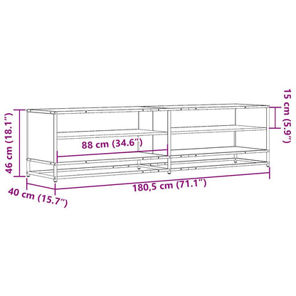 TV-Schrank Schwarz 180,5x40x46 cm Holzwerkstoff