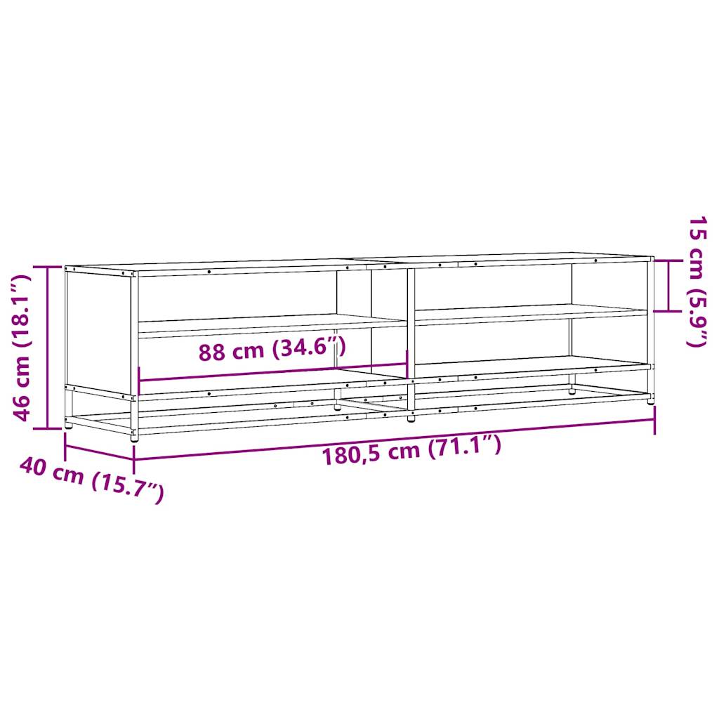 TV-Schrank Sonoma-Eiche 180,5x40x46 cm Holzwerkstoff