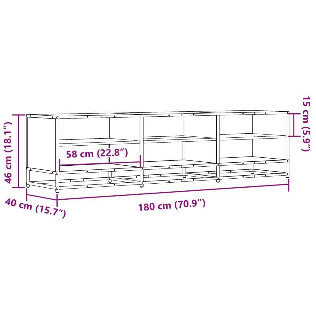 TV-Schrank Räuchereiche 180x40x46 cm Holzwerkstoff