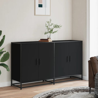 Sideboard Schwarz 134x35x76 cm Holzwerkstoff