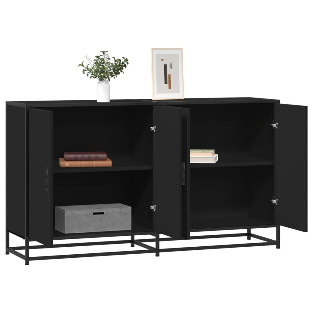 Sideboard Schwarz 134x35x76 cm Holzwerkstoff