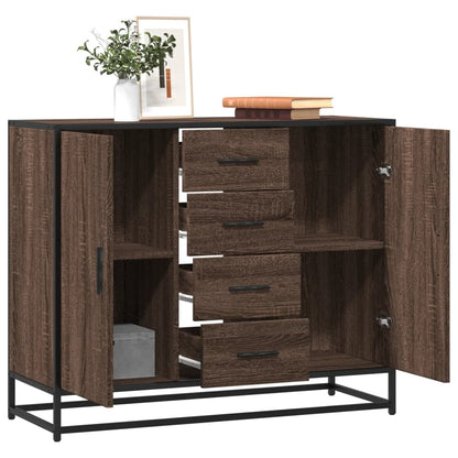 Sideboard Braun Eichen-Optik 92x35x76 cm Holzwerkstoff