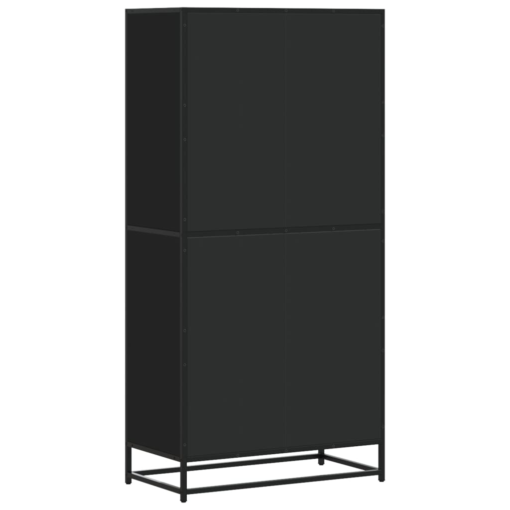 Highboard Schwarz 68x35x139 cm Holzwerkstoff