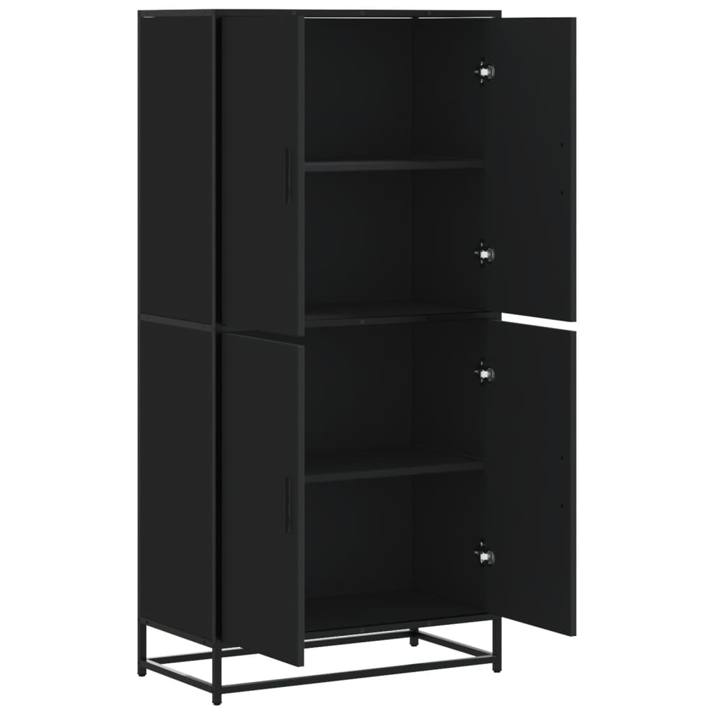 Highboard Schwarz 68x35x139 cm Holzwerkstoff