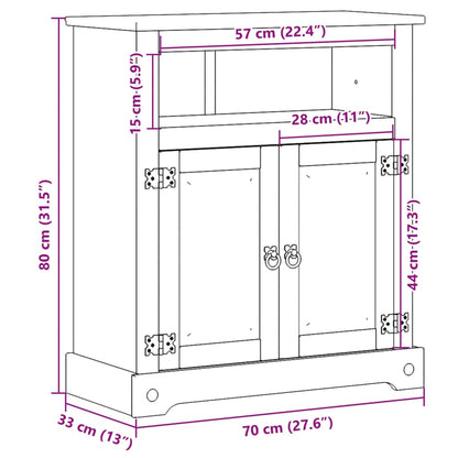 Badschrank Corona 70x33x80 cm Massivholz Kiefer