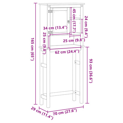 Waschmaschinenschrank Corona Massivholz Kiefer