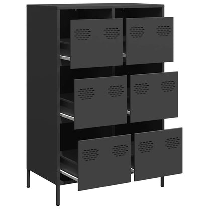 Highboard Schwarz 68x39x101,5 cm Stahl